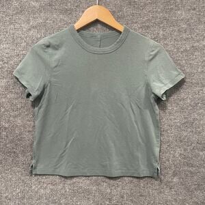 Lululemon Classic Fit Cotton Blend Green Short Sleeve T Shirt Size 2 Womens